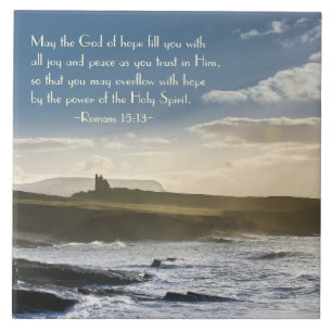 God of Hope, Romans 15:13 Bible Verse, Irish Coast Tile