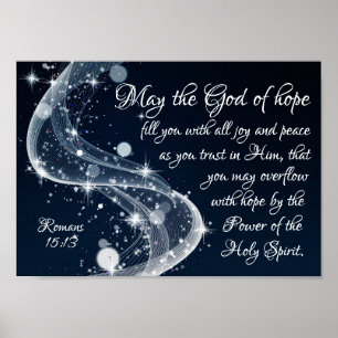 God of Hope, Romans 15:13 Bible Verse, Poster