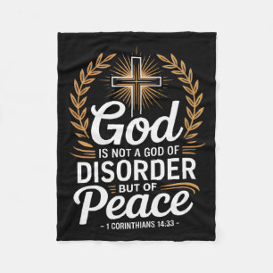 God Of Peace 1 Corinthians 14_33 Christian Cross Fleece Blanket