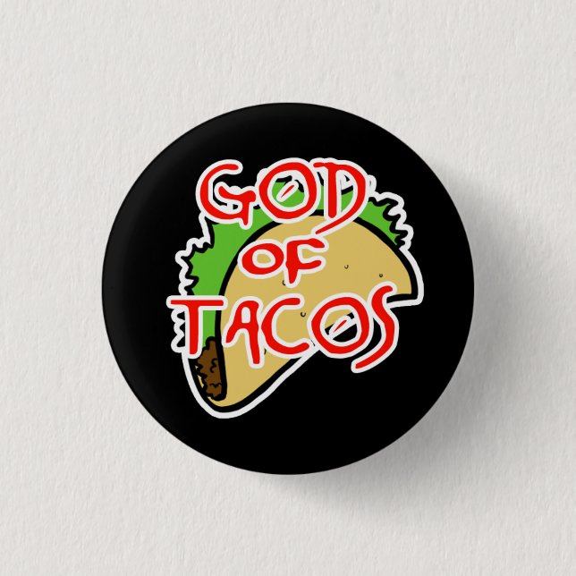 God of Tacos 3 Cm Round Badge (Front)