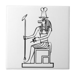 God of water, Egyptian hieroglyph Tile
