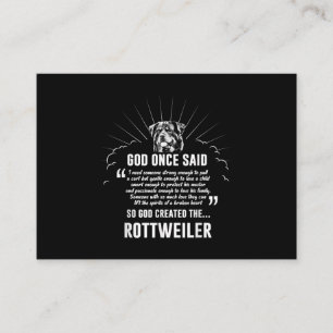 God Once Said Rottweiler Funny Dog Lovers Business Card