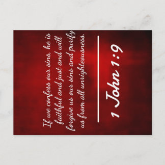 God Quotes: 1 John 1:9 -- "Confession and Forgiven Postcard