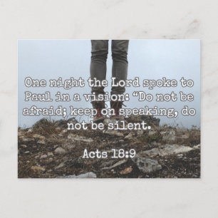 God Quotes: Acts 18:9 -- "Do Not Be Silent" Postcard