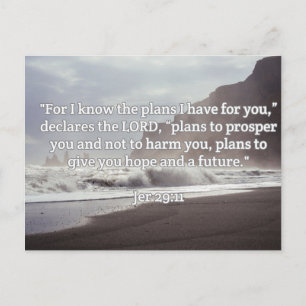God Quotes: Jer 29:11-- "God's Plan For You" Postcard