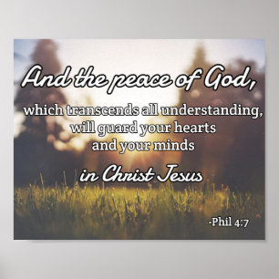 God Quotes: Phil 4:7 -- "Peace of God" Poster