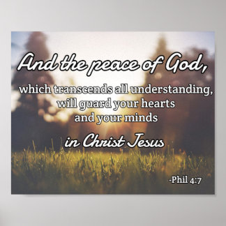 God Quotes: Phil 4:7 -- "Peace of God" Poster