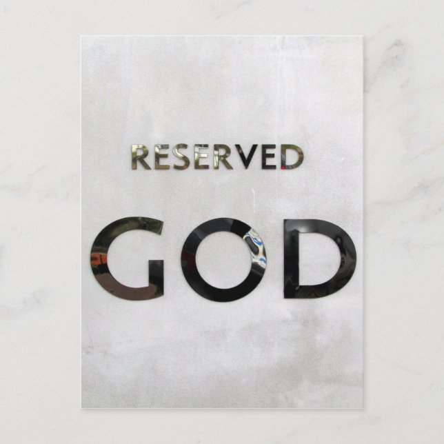 god reserved postcard (Front)
