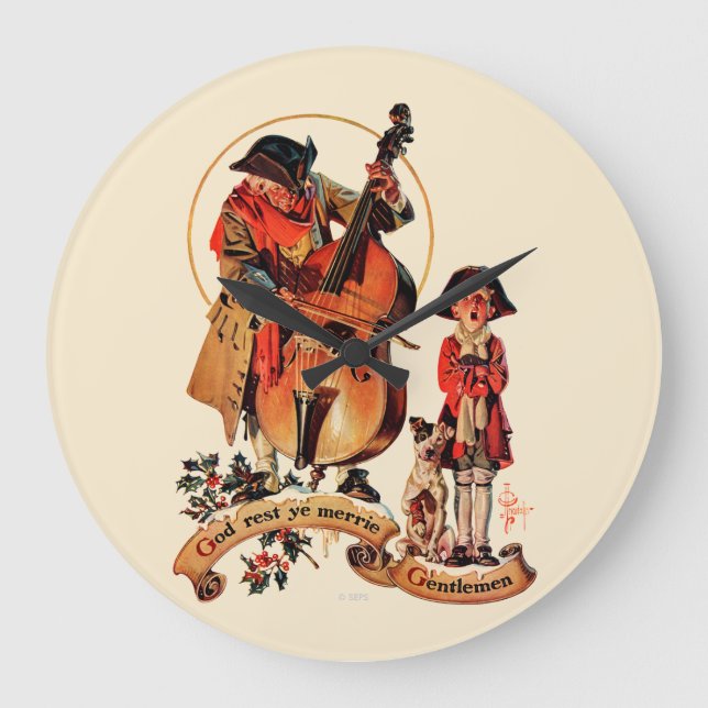 God Rest Ye Merrie Gentlemen Large Clock (Front)