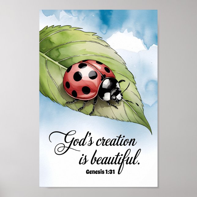 God’s Creation is Beautiful Christian Nursery Kids Poster (Front)