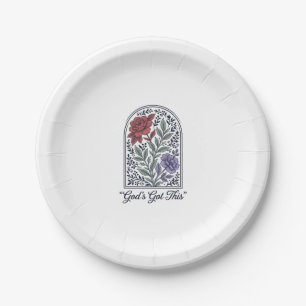 God’s Got This Vintage Floral Faith Paper Plate