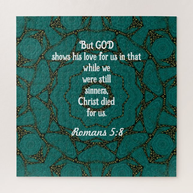 God’s Love Scripture Quote Romans 5:8 Jigsaw Puzzle (Vertical)
