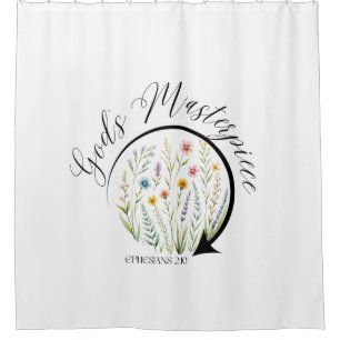 God’s Masterpiece Ephesians 2:10 Bible Verse Shower Curtain