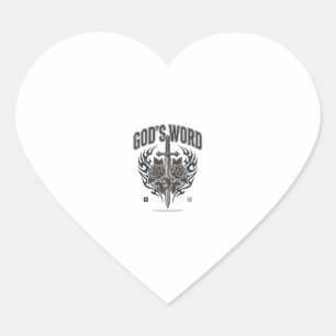 God’s Word Sword & Roses Vintage Christian Heart Sticker