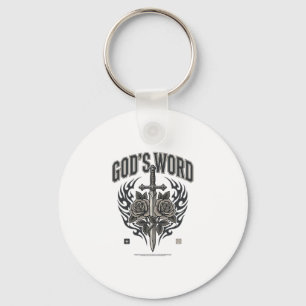 God’s Word Sword & Roses Vintage Christian Key Ring
