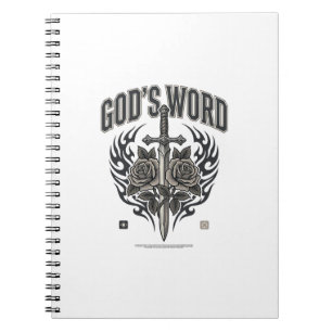 God’s Word Sword & Roses Vintage Christian Notebook