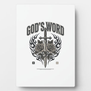 God’s Word Sword & Roses Vintage Christian Plaque