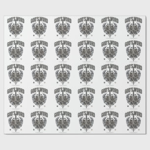 God’s Word Sword & Roses Vintage Christian Wrapping Paper