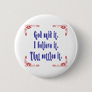 God Said It! Four Red Flowers 6 Cm Round Badge