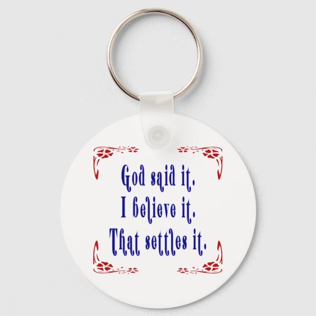 God Said It! Four Red Flowers  Key Ring (Front)