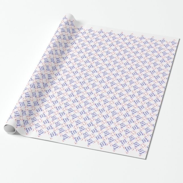 God Said It! Four Red Flowers  Wrapping Paper (Unrolled)