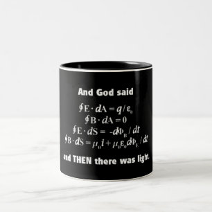 God Said Let There Be Light Religious Satire Two-Tone Coffee Mug