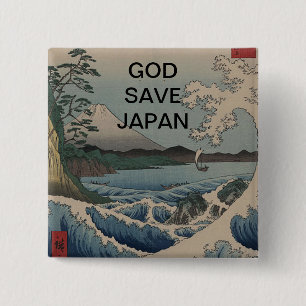 GOD SAVE JAPAN 15 CM SQUARE BADGE