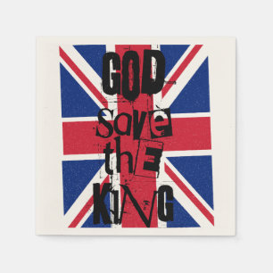 God Save The King Charles British Royal Monarch   Napkin