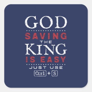 God Save the King Novelty Square Sticker
