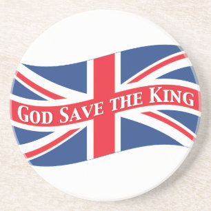 God Save the King with Union Jack Coaster