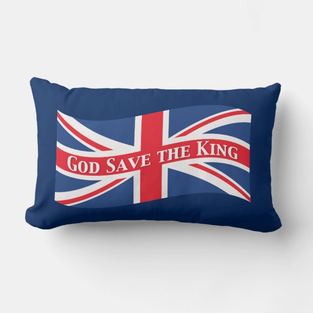 God Save the King with Union Jack Lumbar Cushion (Front)