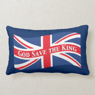 God Save the King with Union Jack Lumbar Cushion