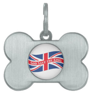 God Save the King with Union Jack Pet Tag