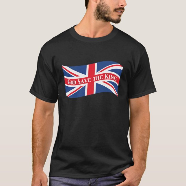 God Save the King with Union Jack T-Shirt (Front)