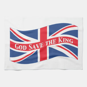 God Save the King with Union Jack Tea Towel