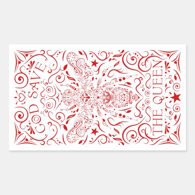 god save the queen bee rectangular sticker (Front)