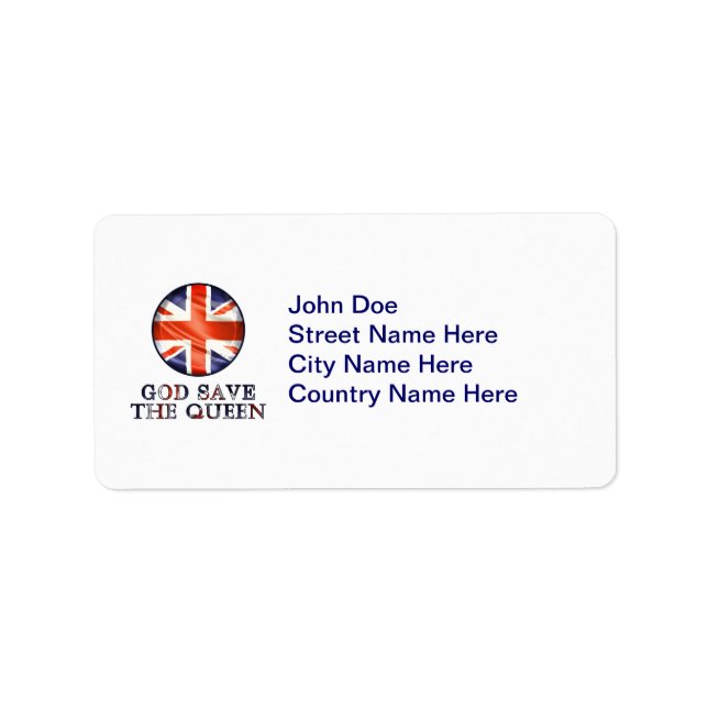 God Save The Queen Label (Front)