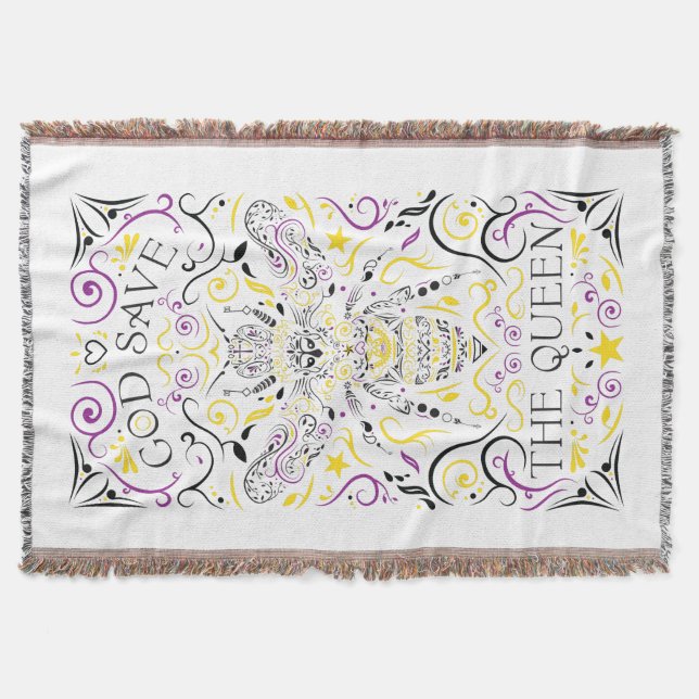 god save the queen throw blanket (Front)