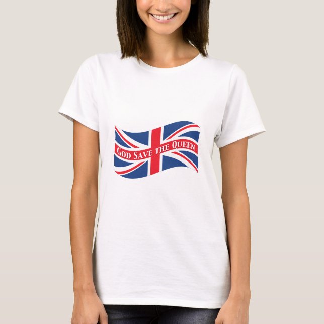 God Save the Queen with Union Jack T-Shirt (Front)