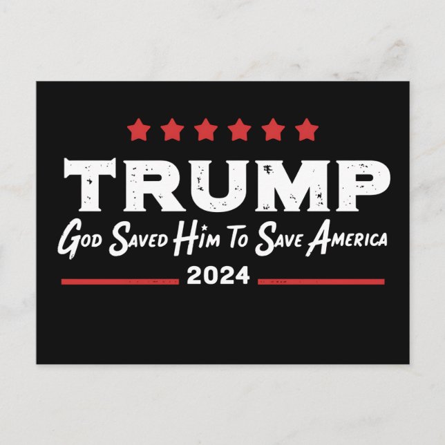 God Saved Him To Save America Trump 47 Invitation Postcard (Front)