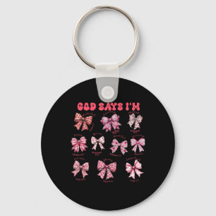 God Say I Am Bow Byby Valentine Heart Love Loving Key Ring