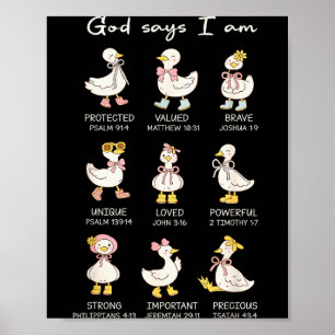 God Say I Am Funny Christian Goose Women Bible Ver Poster