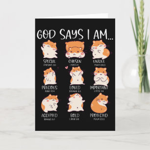 God Say I Am Lover Cute Kawaii Hamster Pet Easter  Card