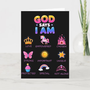 God Say I Am Princess Cute Jesus Teen Girl Toddler Card