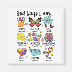 God Say I Am Strong Christian Autism Awareness Magnet