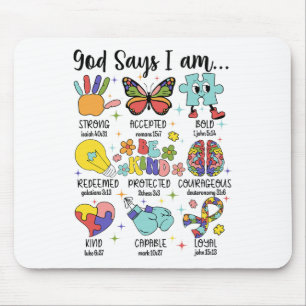 God Say I Am Strong Christian Autism Awareness Mouse Pad