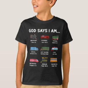 God Say I Am Train Shirt Toddler Boy Christian Loc