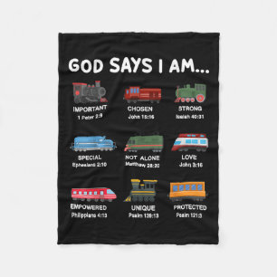 God Say I Am Train Shirt Toddler Boy Christian Loc Fleece Blanket