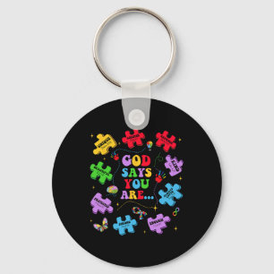 God Say You Are Autism Christian Jesus Bible Verse Key Ring