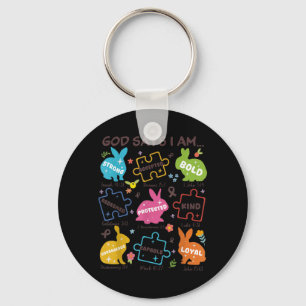 God Says Be Kind Autism Awareness SPED Easter Key Ring